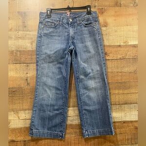 7 For All Mankind Cropped Wide Leg Flare Trousers Capris Size  29